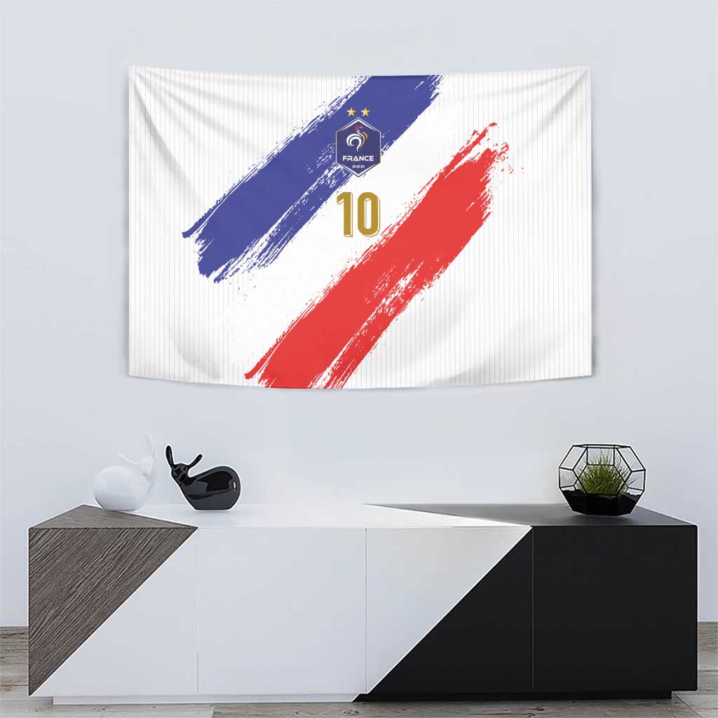 Custom France Foorball Tapestry Les Bleus Tricolor Brush Style - Wonder Print Shop