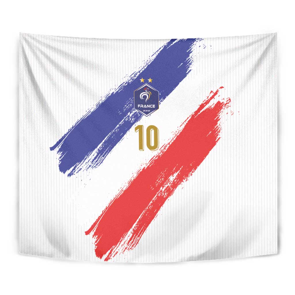 Custom France Foorball Tapestry Les Bleus Tricolor Brush Style - Wonder Print Shop