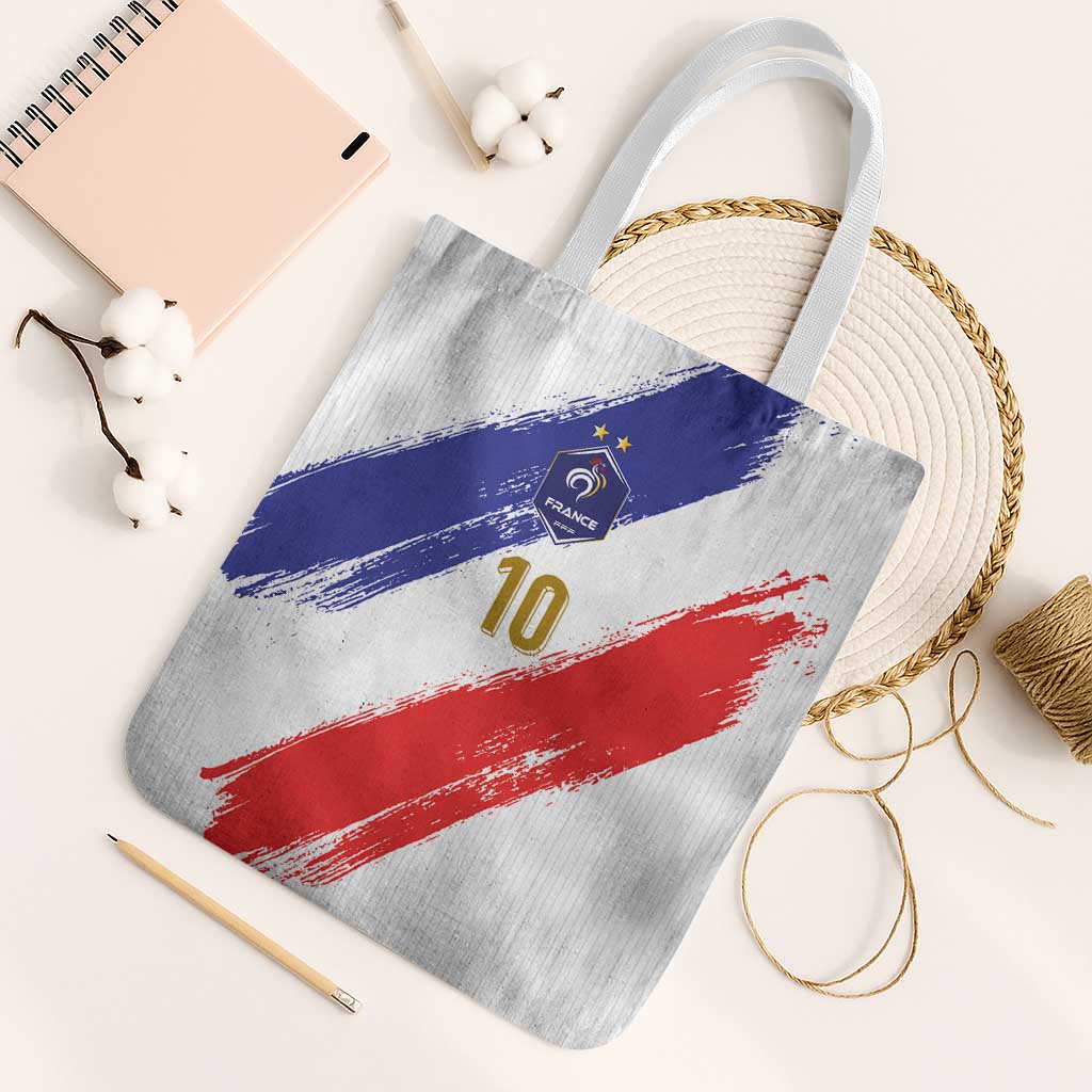 Custom France Foorball Tote Bag Les Bleus Tricolor Brush Style - Wonder Print Shop