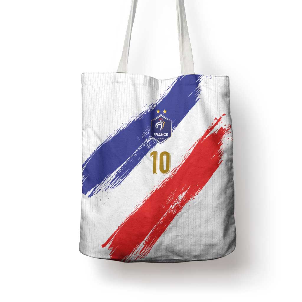 Custom France Foorball Tote Bag Les Bleus Tricolor Brush Style - Wonder Print Shop