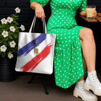 Custom France Foorball Tote Bag Les Bleus Tricolor Brush Style - Wonder Print Shop