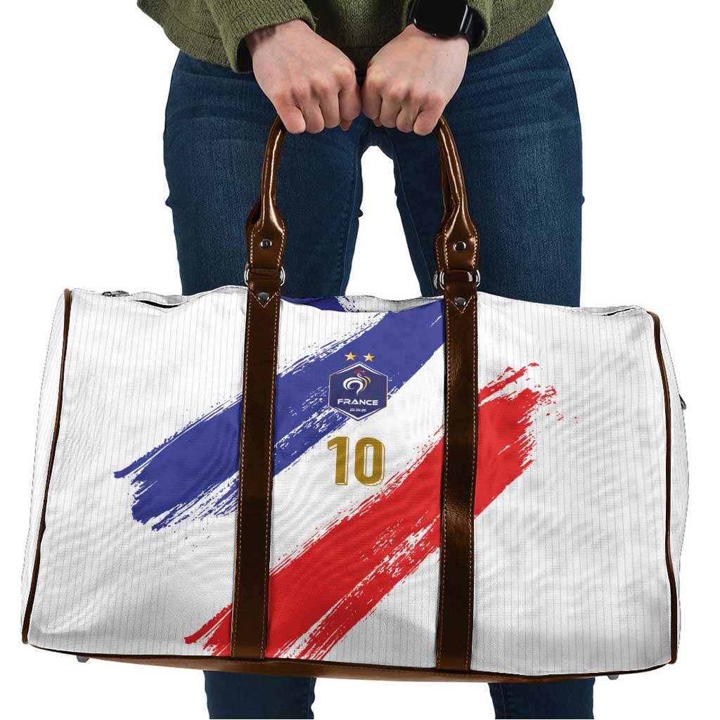 Custom France Foorball Travel Bag Les Bleus Tricolor Brush Style - Wonder Print Shop