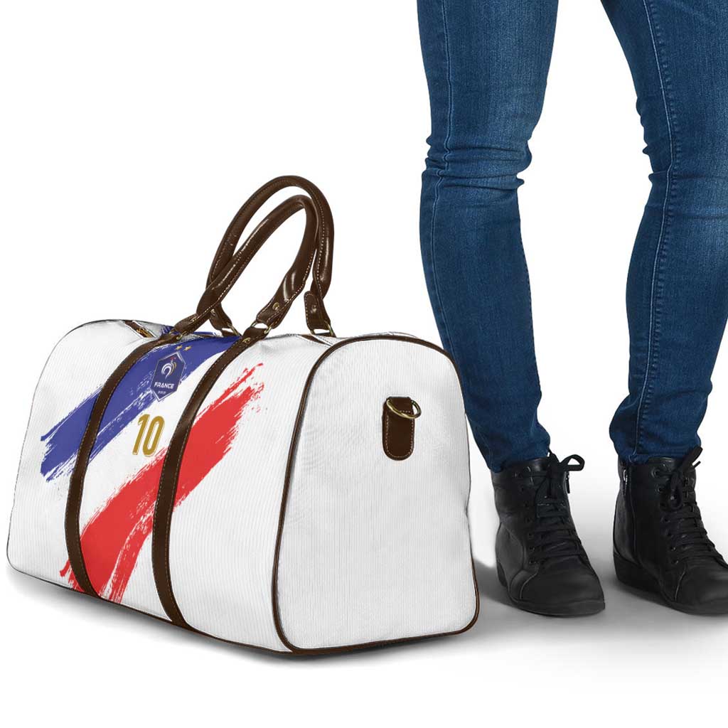 Custom France Foorball Travel Bag Les Bleus Tricolor Brush Style - Wonder Print Shop