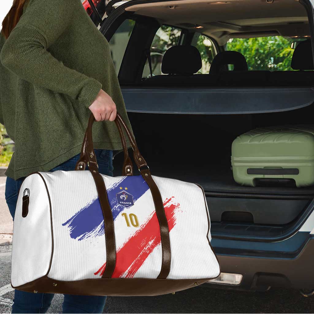 Custom France Foorball Travel Bag Les Bleus Tricolor Brush Style - Wonder Print Shop