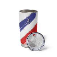Custom France Foorball Tumbler Cup Les Bleus Tricolor Brush Style - Wonder Print Shop