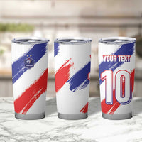 Custom France Foorball Tumbler Cup Les Bleus Tricolor Brush Style - Wonder Print Shop