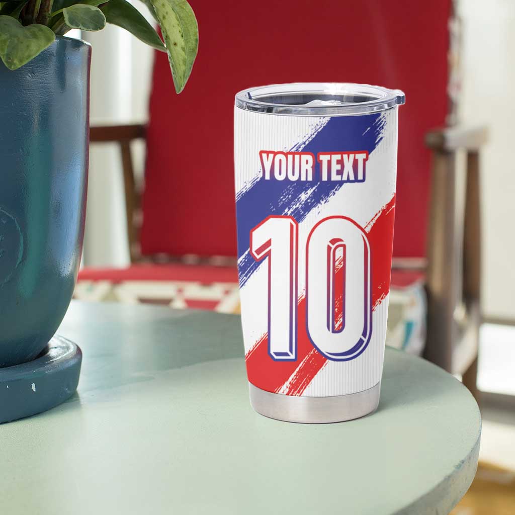 Custom France Foorball Tumbler Cup Les Bleus Tricolor Brush Style - Wonder Print Shop