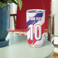 Custom France Foorball Tumbler Cup Les Bleus Tricolor Brush Style - Wonder Print Shop