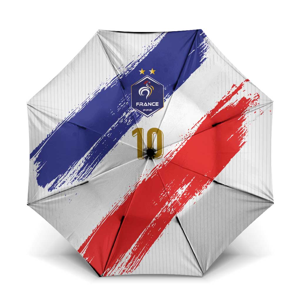 Custom France Foorball Umbrella Les Bleus Tricolor Brush Style - Wonder Print Shop