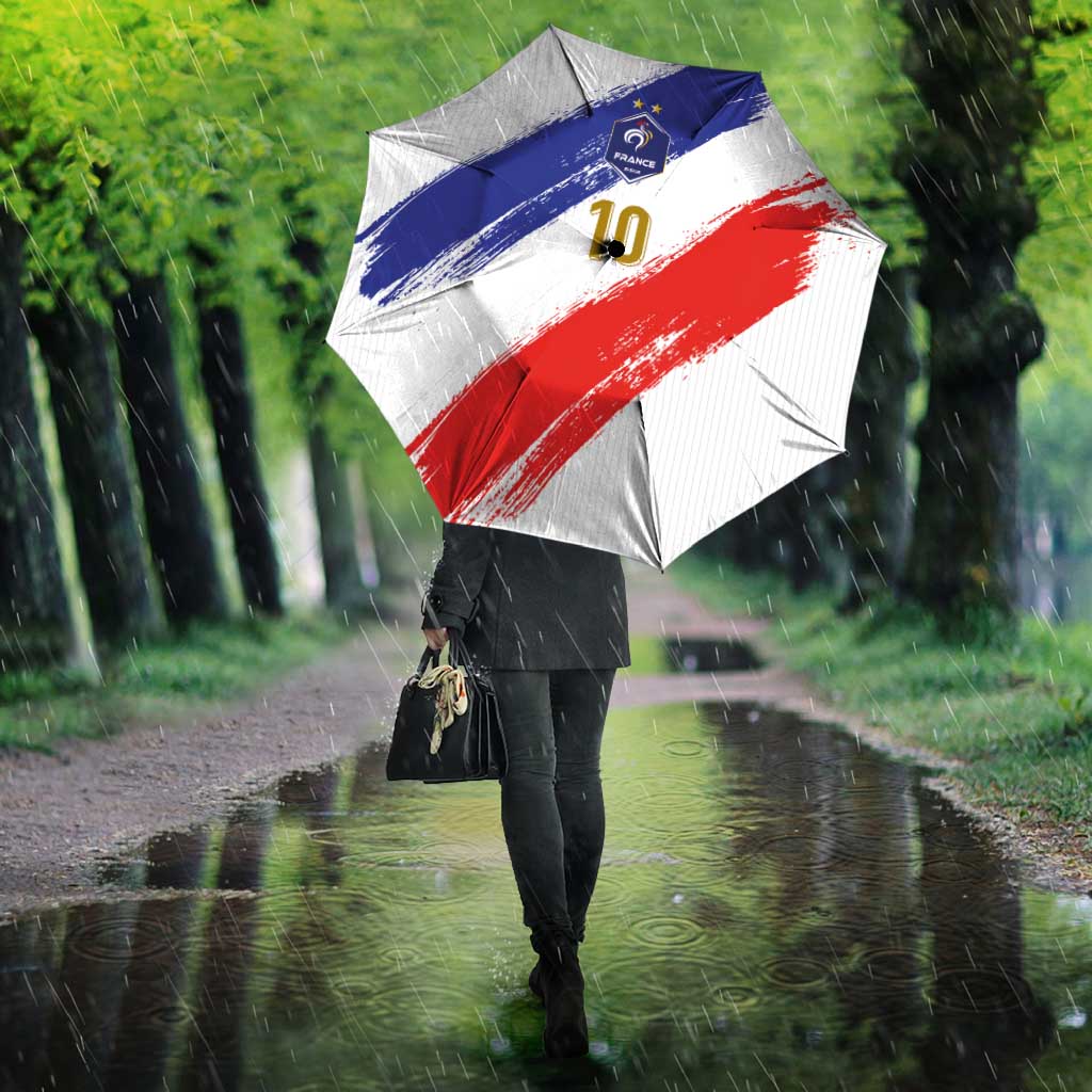 Custom France Foorball Umbrella Les Bleus Tricolor Brush Style - Wonder Print Shop