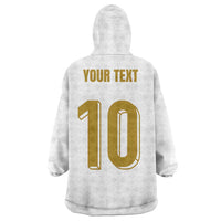 Custom France Foorball Wearable Blanket Hoodie Les Bleus Tricolor Brush Style - Wonder Print Shop