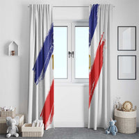 Custom France Foorball Window Curtain Les Bleus Tricolor Brush Style - Wonder Print Shop