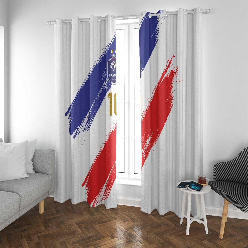 Custom France Foorball Window Curtain Les Bleus Tricolor Brush Style - Wonder Print Shop