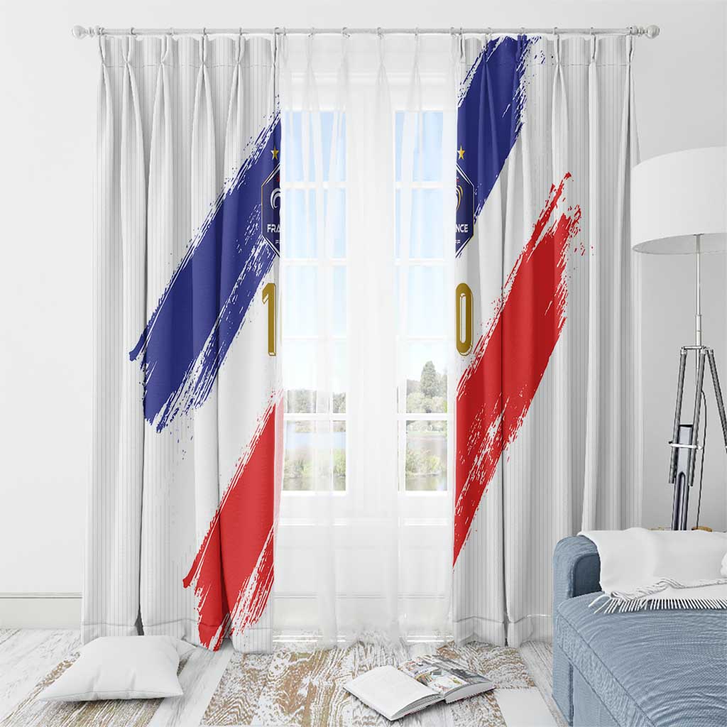 Custom France Foorball Window Curtain Les Bleus Tricolor Brush Style - Wonder Print Shop
