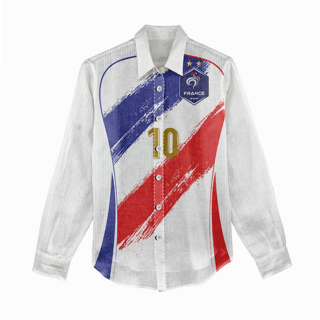 Custom France Foorball Women Casual Shirt Les Bleus Tricolor Brush Style - Wonder Print Shop