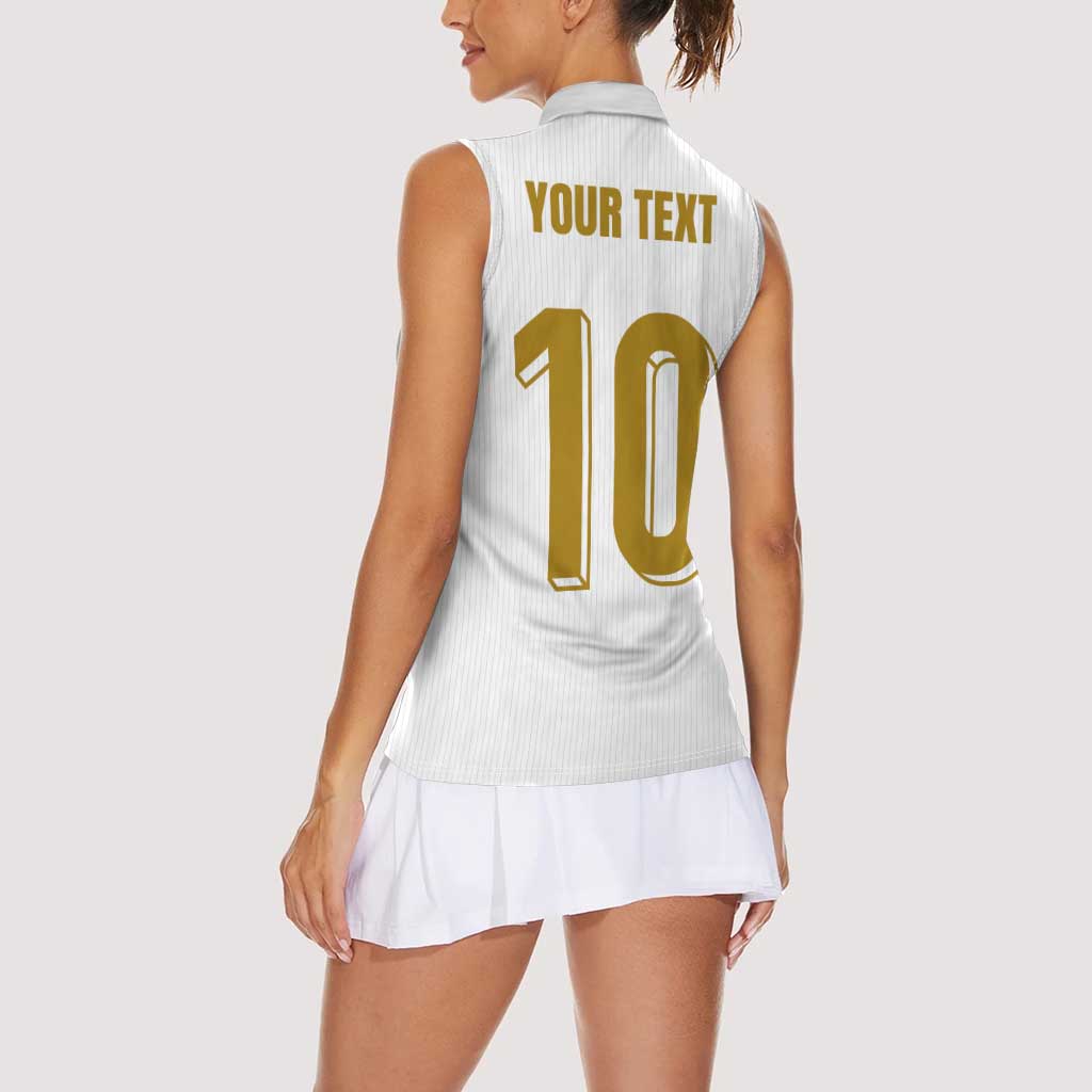 Custom France Foorball Women Sleeveless Polo Shirt Les Bleus Tricolor Brush Style - Wonder Print Shop