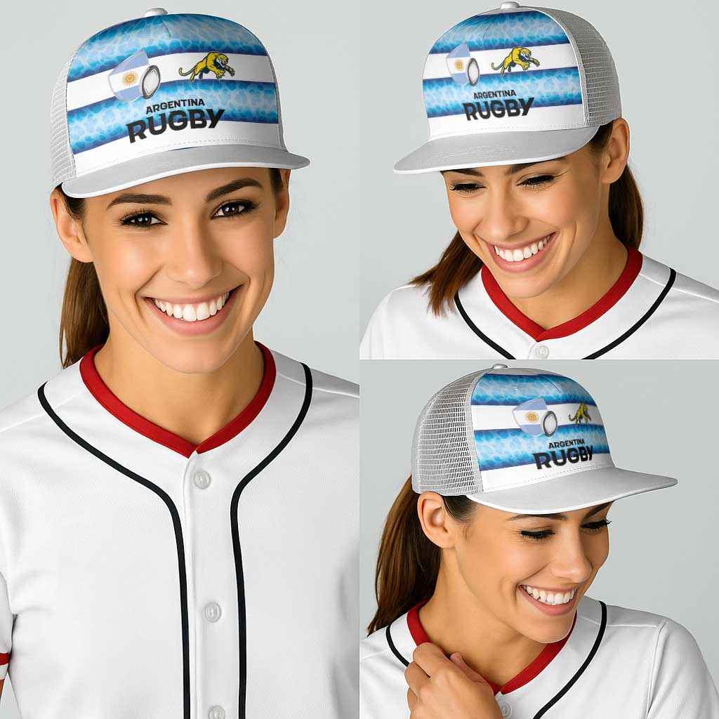 Argentina Rugby Baseball Net Cap Pumas Stripes Style