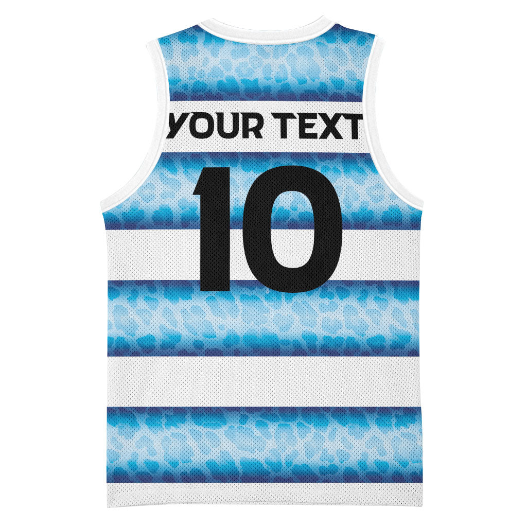 Argentina Rugby Custom Basketball Jersey Pumas Stripes Style
