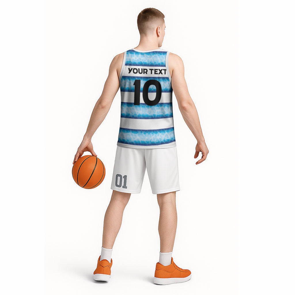 Argentina Rugby Custom Basketball Jersey Pumas Stripes Style