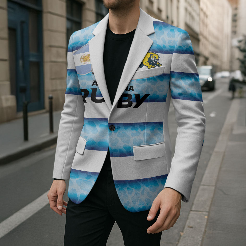 Argentina Rugby Custom Blazer Pumas Stripes Style