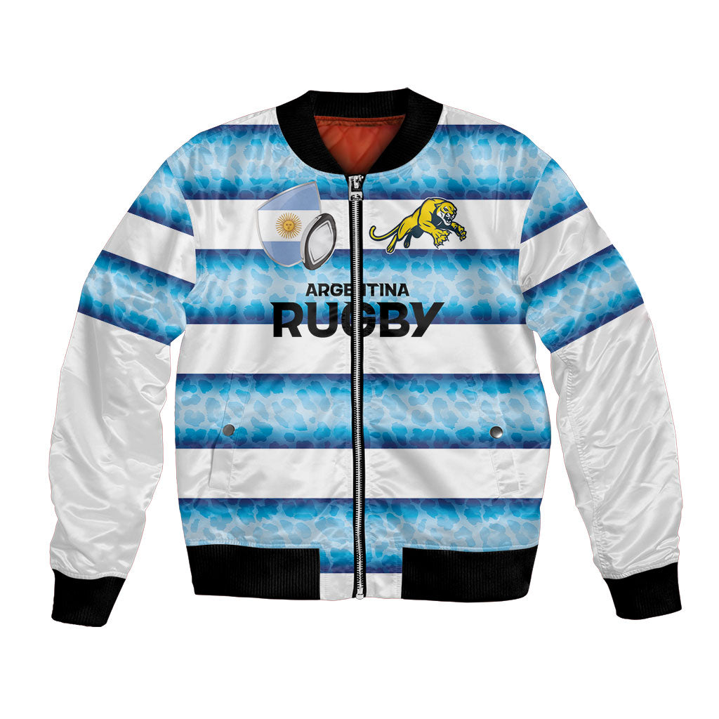 Argentina Rugby Custom Bomber Jacket Pumas Stripes Style