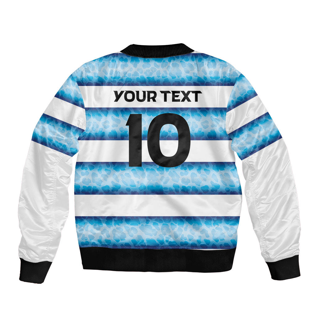 Argentina Rugby Custom Bomber Jacket Pumas Stripes Style