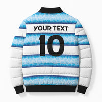 Argentina Rugby Custom Bomber Puffer Jacket Pumas Stripes Style