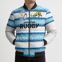 Argentina Rugby Custom Bomber Puffer Jacket Pumas Stripes Style
