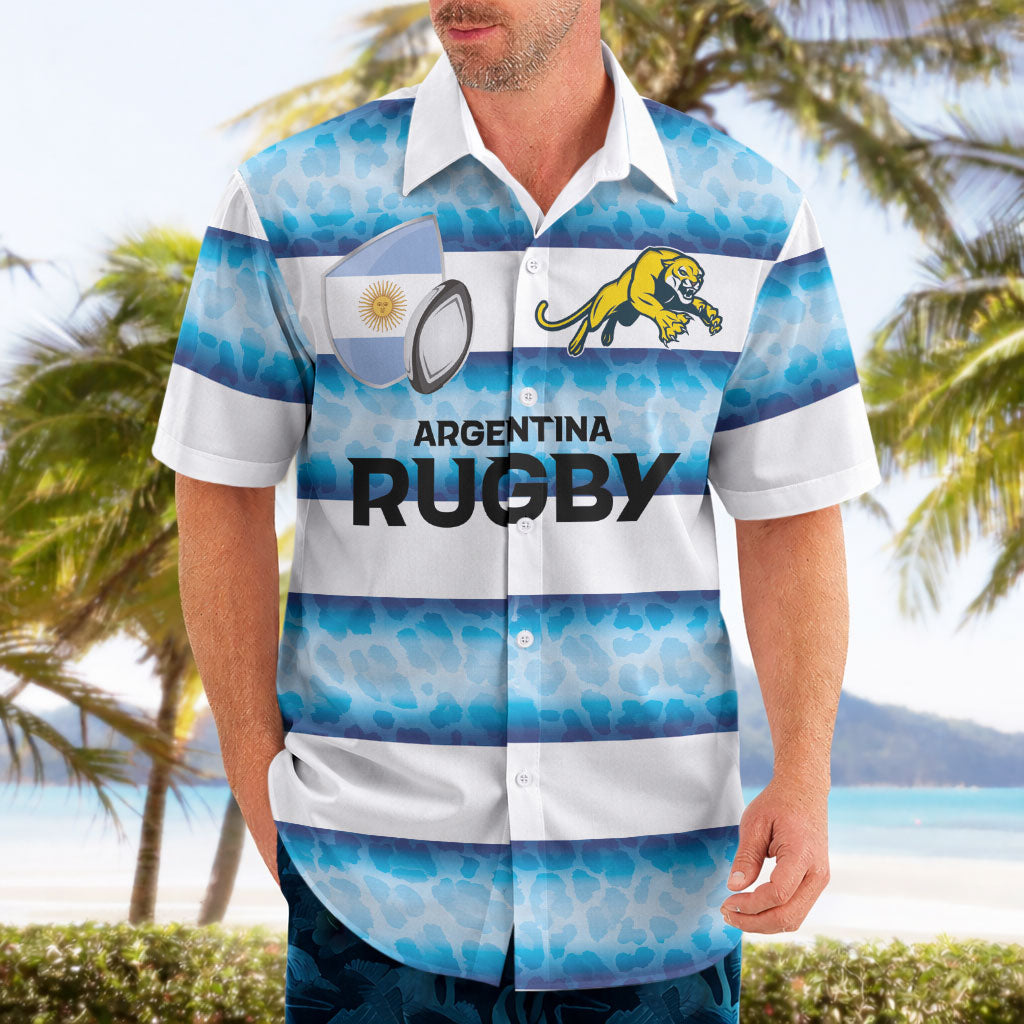 Argentina Rugby Custom Hawaiian Shirt Pumas Stripes Style
