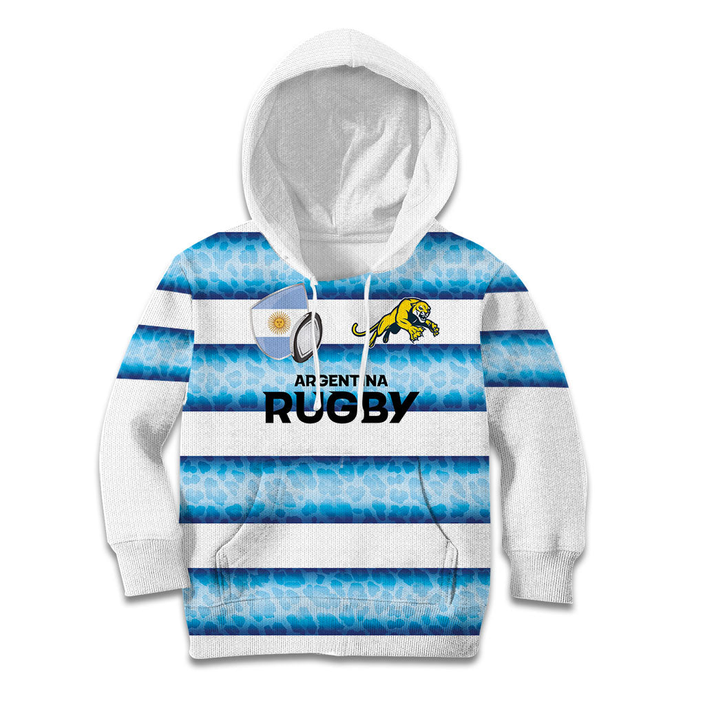 Argentina Rugby Custom Kid Hoodie Pumas Stripes Style
