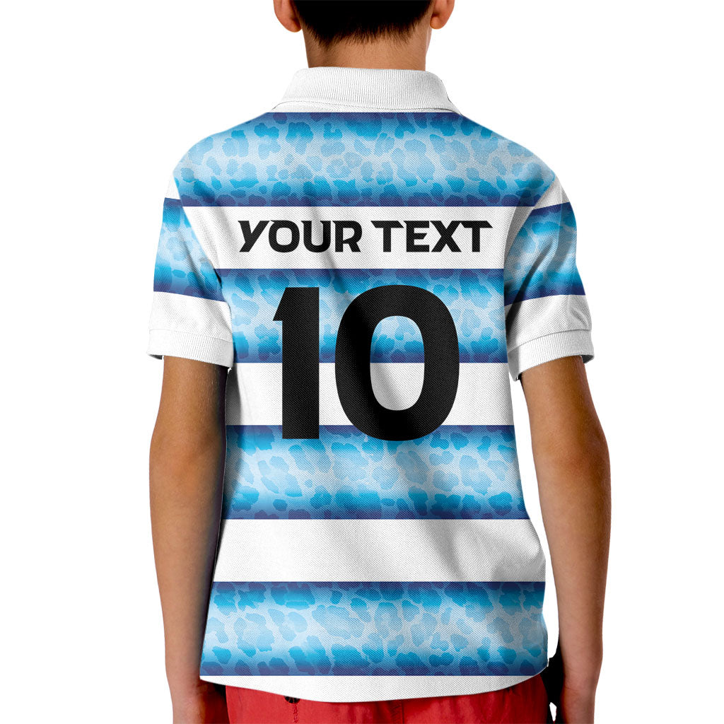 Argentina Rugby Custom Kid Polo Shirt Pumas Stripes Style
