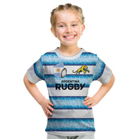 Argentina Rugby Custom Kid T Shirt Pumas Stripes Style