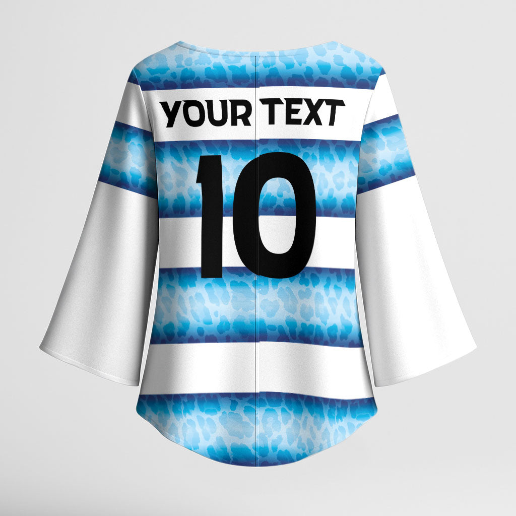 Argentina Rugby Custom Kimono Sleeve Blouse Pumas Stripes Style