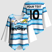 Argentina Rugby Custom Kimono Sleeve Blouse Pumas Stripes Style