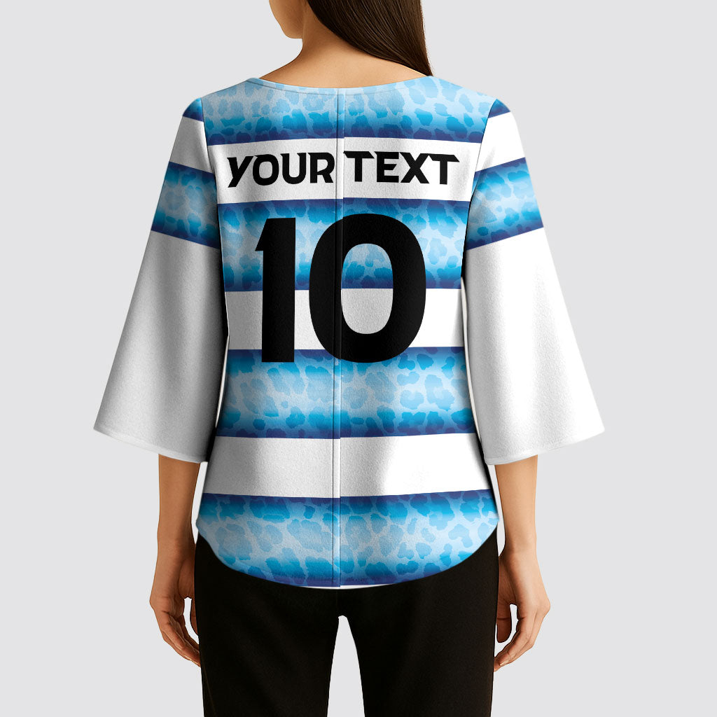 Argentina Rugby Custom Kimono Sleeve Blouse Pumas Stripes Style