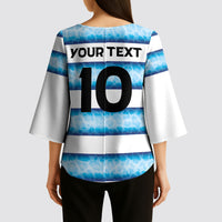 Argentina Rugby Custom Kimono Sleeve Blouse Pumas Stripes Style