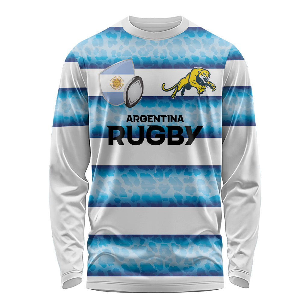 Argentina Rugby Custom Long Sleeve Shirt Pumas Stripes Style