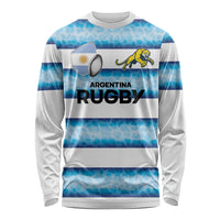 Argentina Rugby Custom Long Sleeve Shirt Pumas Stripes Style