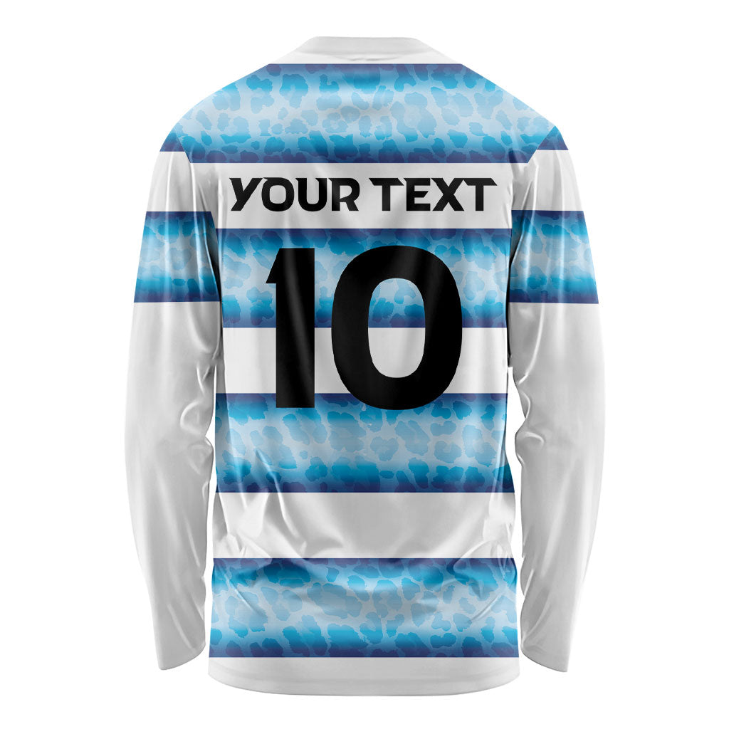 Argentina Rugby Custom Long Sleeve Shirt Pumas Stripes Style