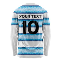 Argentina Rugby Custom Long Sleeve Shirt Pumas Stripes Style