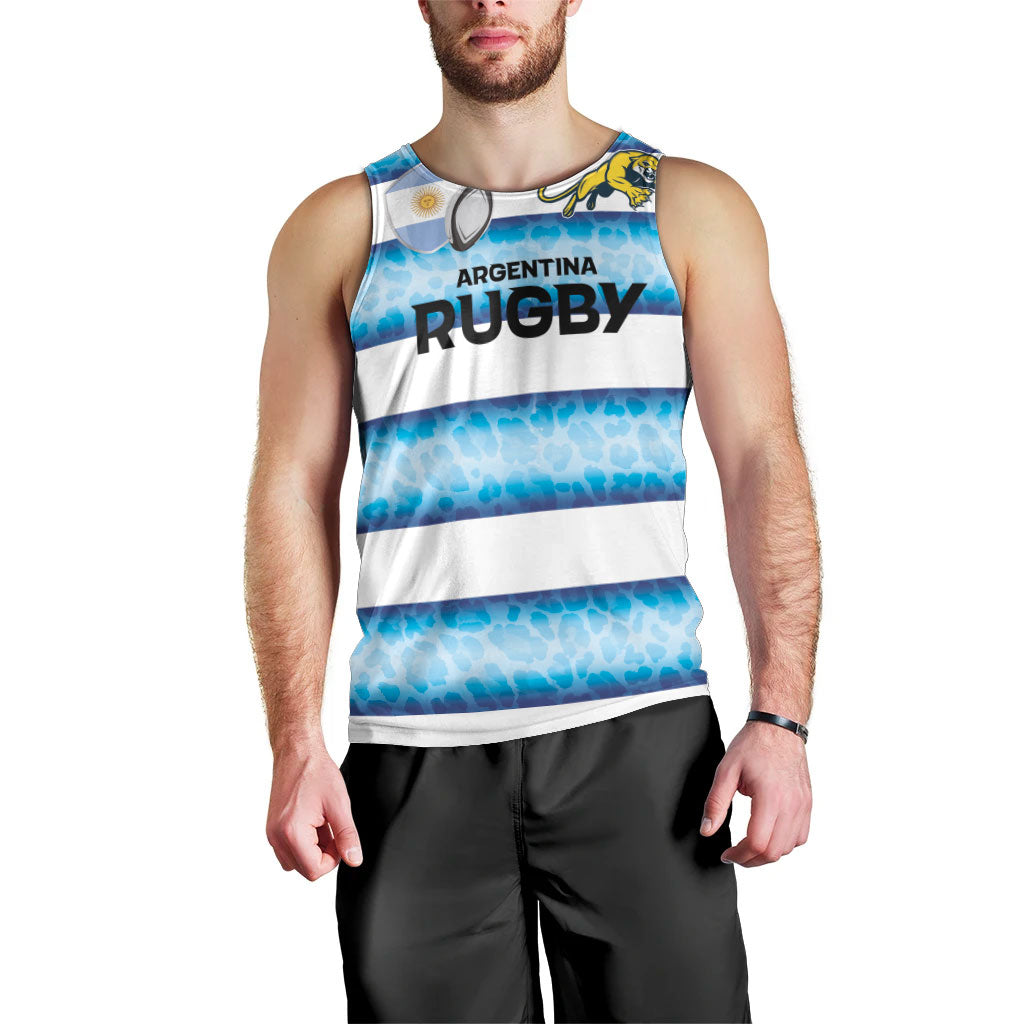 Argentina Rugby Custom Men Tank Top Pumas Stripes Style