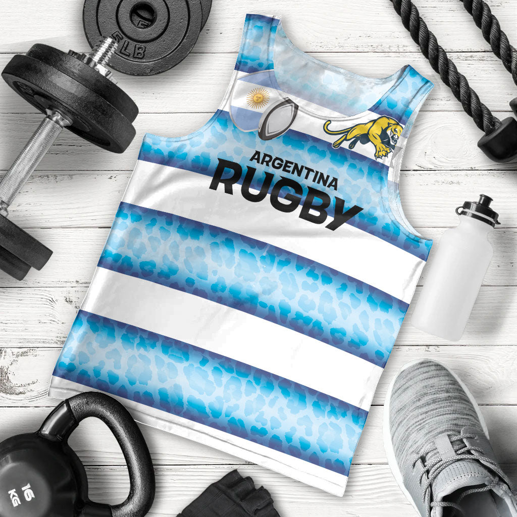 Argentina Rugby Custom Men Tank Top Pumas Stripes Style