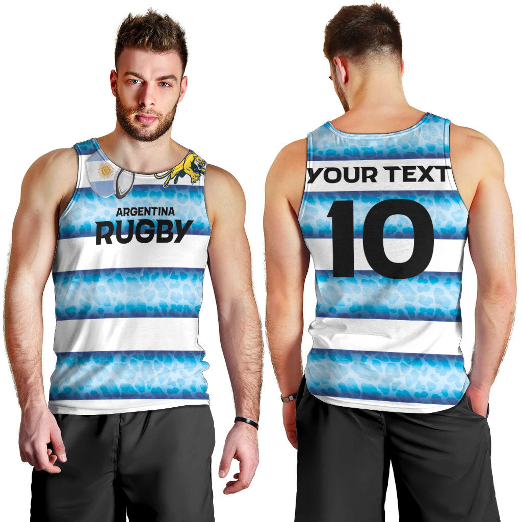 Argentina Rugby Custom Men Tank Top Pumas Stripes Style
