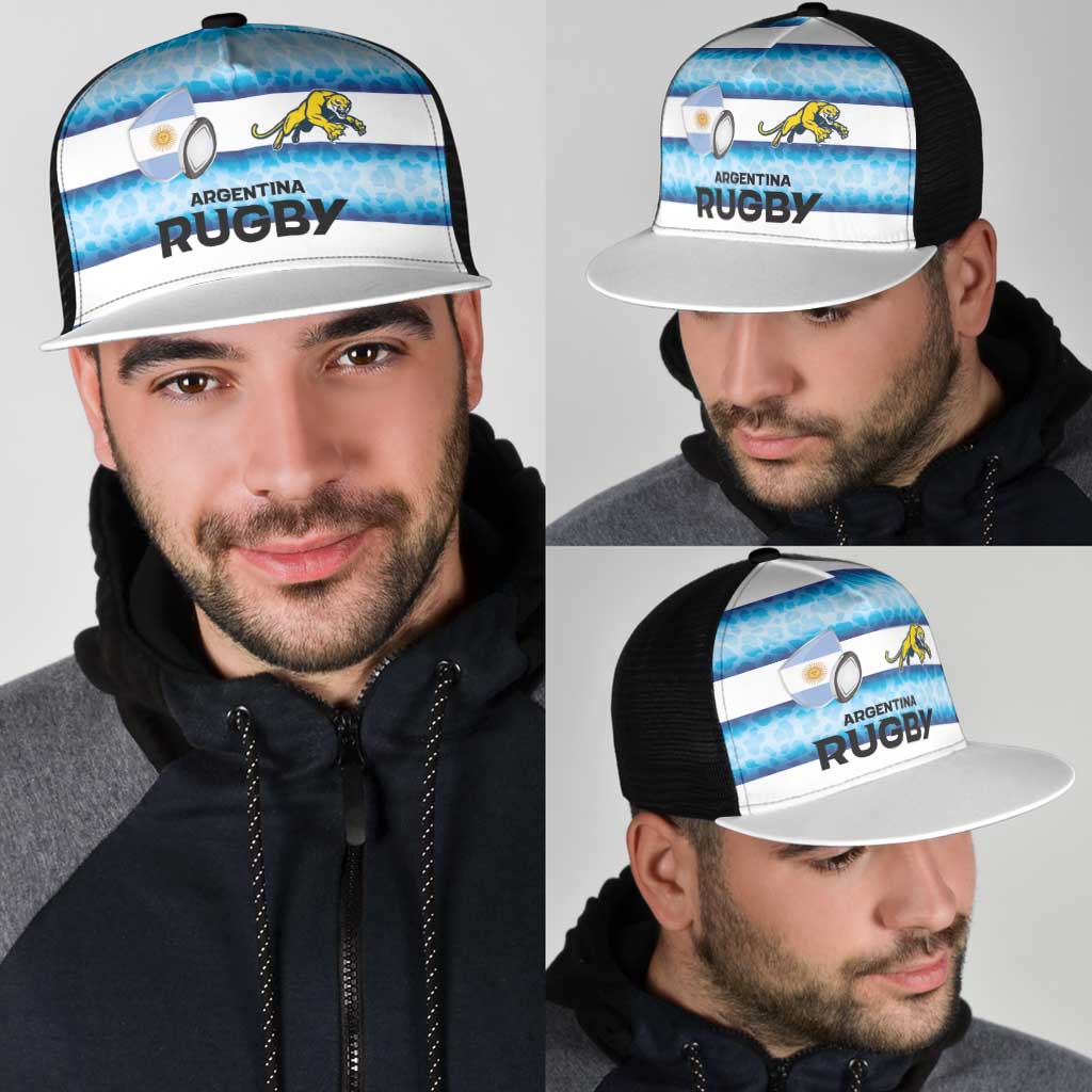 Argentina Rugby Mesh Trucker Cap Pumas Stripes Style