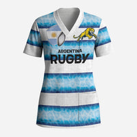 Argentina Rugby Custom Scrub Top Pumas Stripes Style
