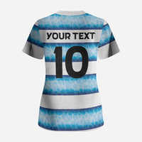 Argentina Rugby Custom Scrub Top Pumas Stripes Style