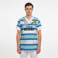 Argentina Rugby Custom Scrub Top Pumas Stripes Style