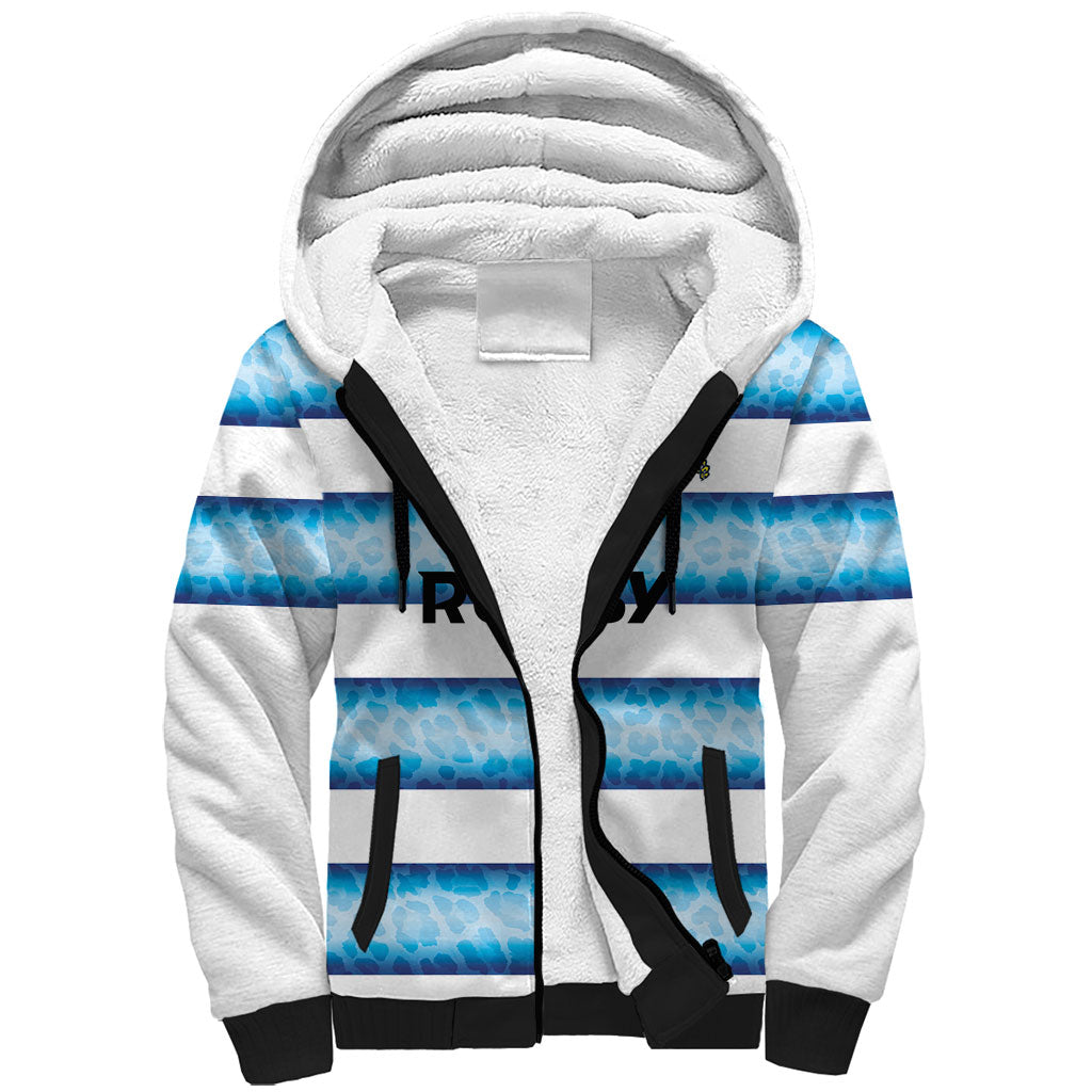 Argentina Rugby Custom Sherpa Hoodie Pumas Stripes Style