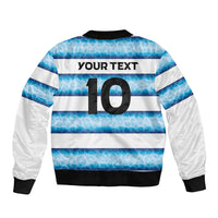 Argentina Rugby Custom Sleeve Zip Bomber Jacket Pumas Stripes Style