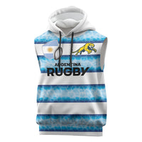 Argentina Rugby Custom Sleeveless Hoodie Pumas Stripes Style